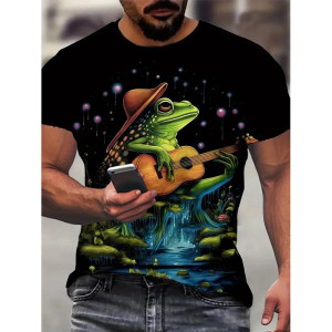 Boho Frosch T-Shirt mit Gitarre | Künstlerisches Design
