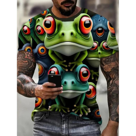 Psychedelisches Frosch T-Shirt mit roten Augen | Einzigartig
