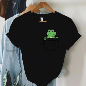 T-Shirt Neugieriger Frosch in der Tasche | Süßes & lustiges Design