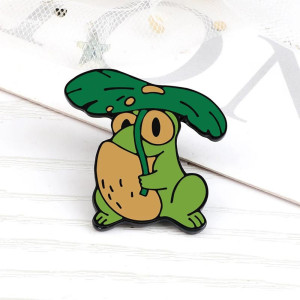 Frosch Pin 'Im Regen' | Süßer Anstecker für Naturliebhaber