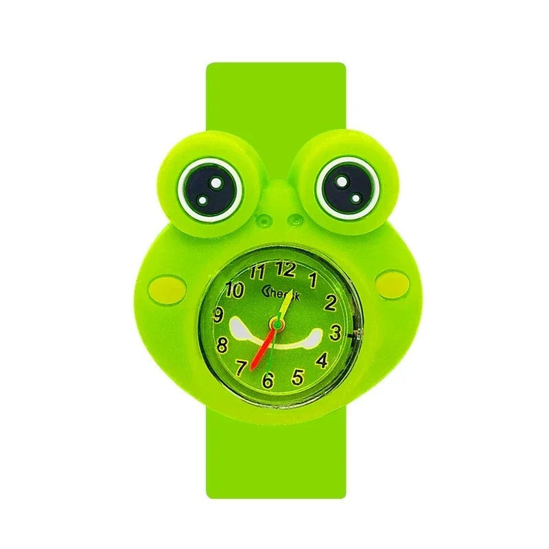 Frosch Uhr für Kinder – Lustige Kinderuhr mit Snap-Armband