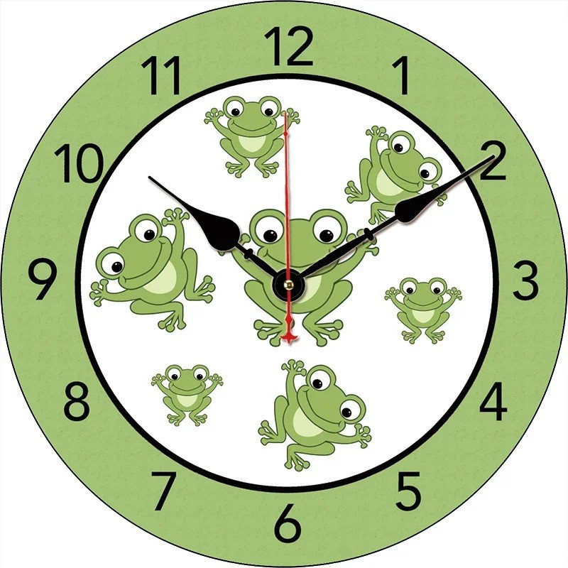 Lustige Frosch Wanduhr für Kinder – Süßes Kinderzimmer-Design