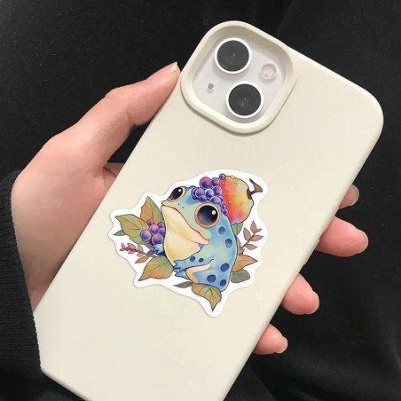 Pastell Frosch Aufkleber | 50er-Set süße Kawaii Sticker