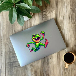 Aufkleber Frosch Flash | Dynamisch & Bunt für Außen