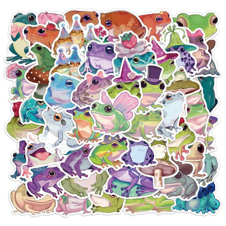 Märchenhafte Frosch Sticker | 50er-Set süße Aufkleber