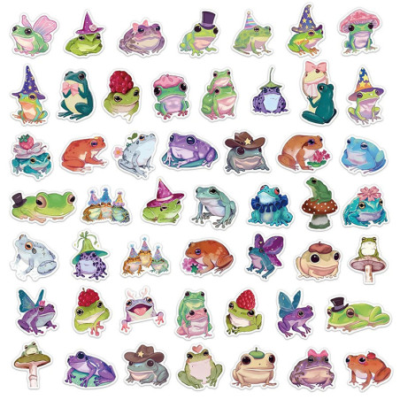 Märchenhafte Frosch Sticker | 50er-Set süße Aufkleber