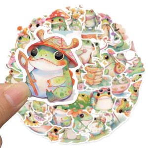 Boho Frosch Aufkleber | Süße Pastell Sticker – Bis zu 50 Stk.