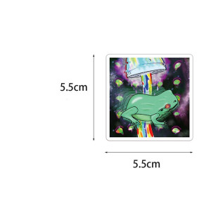 Psychedelische Frosch Aufkleber | Trippy & Neon Sticker – 50er-Set