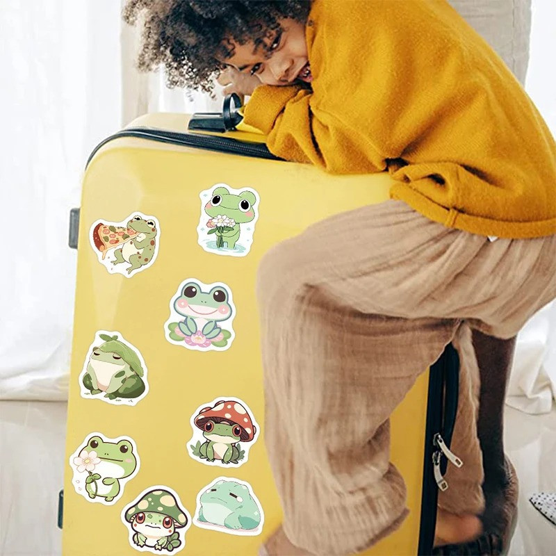 Cartoon Frosch Aufkleber | 46er-Set Süße & Wasserfeste Sticker