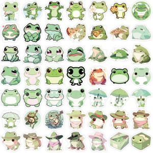 Cartoon Frosch Aufkleber | 46er-Set Süße & Wasserfeste Sticker