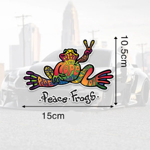 Frosch Aufkleber Peace & Love ✌️ | Regenbogen Sticker 15x10,5cm