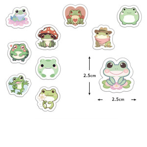 Kawaii Frosch Aufkleber – Rolle mit 500 süßen Stickern