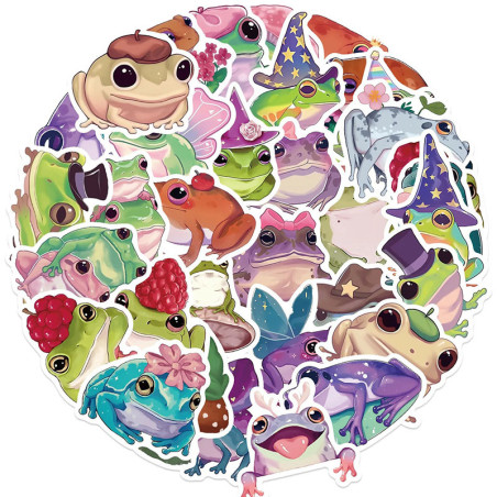 Magische Frosch Sticker ✨ – 50er-Set für Deko & Geschenke 🐸