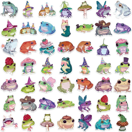 Magische Frosch Sticker ✨ – 50er-Set für Deko & Geschenke 🐸