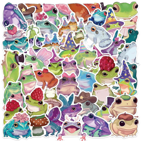 Magische Frosch Sticker ✨ – 50er-Set für Deko & Geschenke 🐸