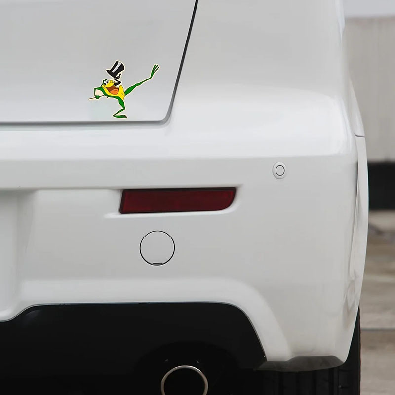 Frosch Showman Aufkleber – Lustiger Cartoon Sticker 10,3x12,7 cm