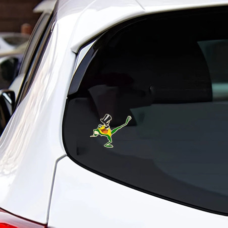 Frosch Showman Aufkleber – Lustiger Cartoon Sticker 10,3x12,7 cm