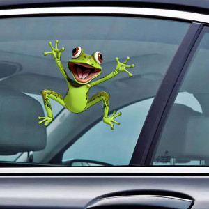 Frosch Aufkleber Grün | Lustiger Sticker für Auto & Fenster