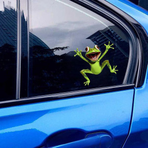 Frosch Aufkleber Grün | Lustiger Sticker für Auto & Fenster
