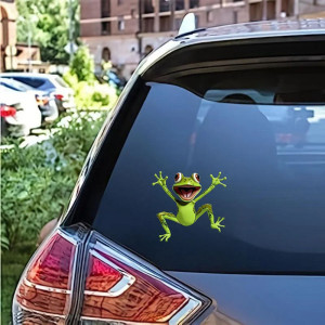 Frosch Aufkleber Grün | Lustiger Sticker für Auto & Fenster