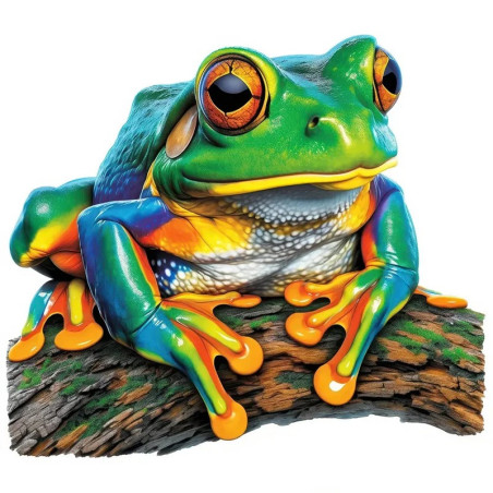 Tropischer Frosch Aufkleber – Realistischer Regenbogen Sticker