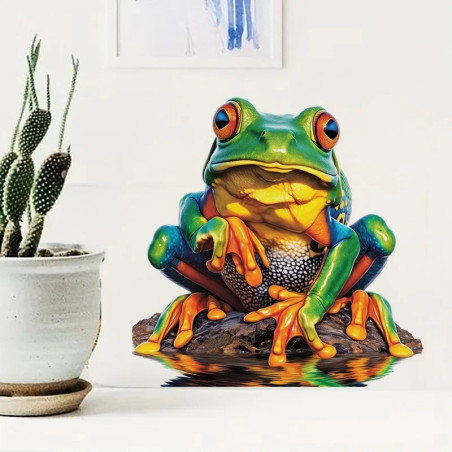 Tropischer Frosch Aufkleber – Realistischer Regenbogen Sticker