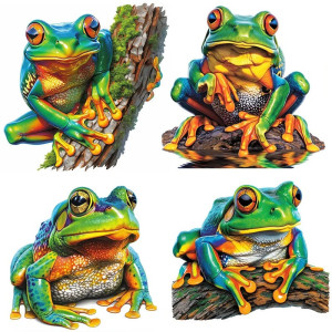 Tropischer Frosch Aufkleber – Realistischer Regenbogen Sticker