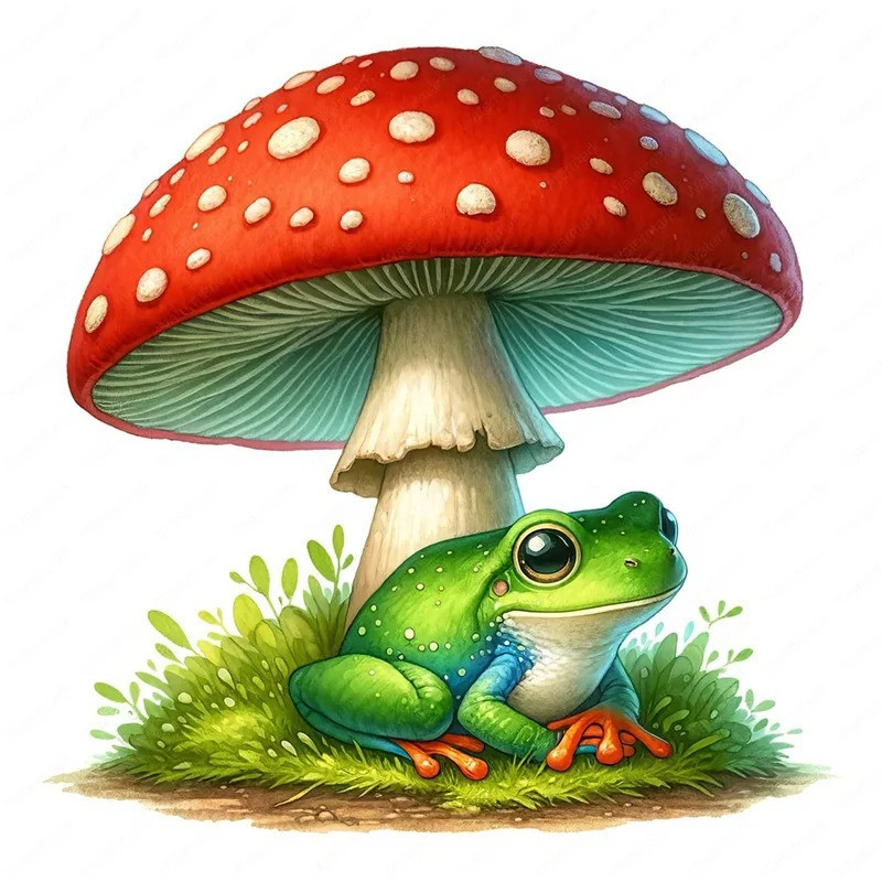 Aufkleber Süßer Waldfrosch | Aquarell Natur Deko | 5 Größen