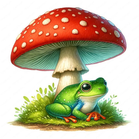 Aufkleber Süßer Waldfrosch | Aquarell Natur Deko | 5 Größen