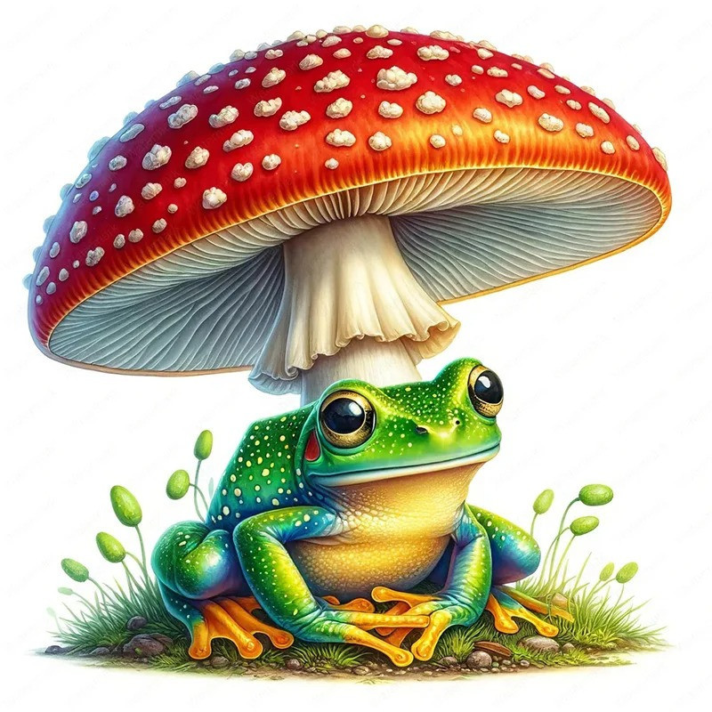 Aufkleber Waldgeist Frosch – Magische Wald-Deko – 5 Größen