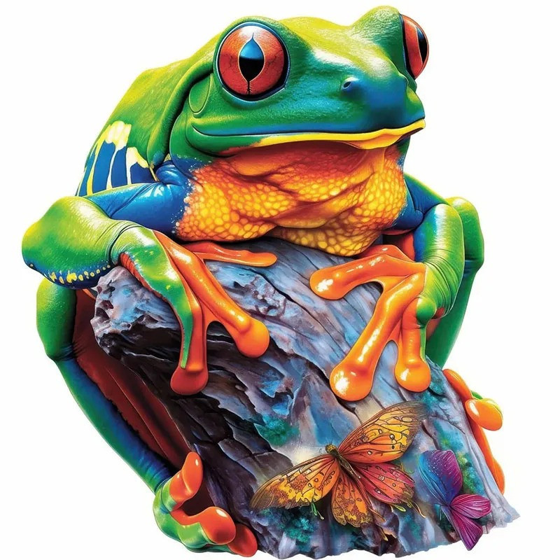 Mystischer Frosch & Schmetterling Sticker | Magischer Aufkleber