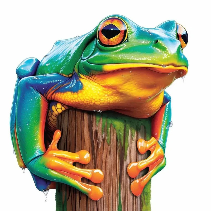 Frosch Sticker 'Sommerregen' – Wasserfester Aufkleber – 5 Größen