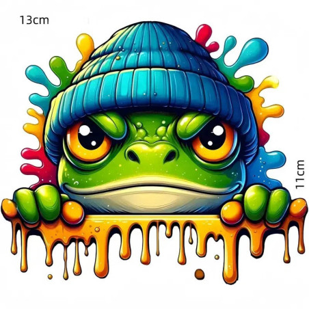 Frosch Aufkleber Street-Style – Urbaner Sticker 13x11 cm