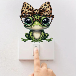 Aufkleber Glamour Leopard-Frosch – Süßer Sticker (5 Größen)