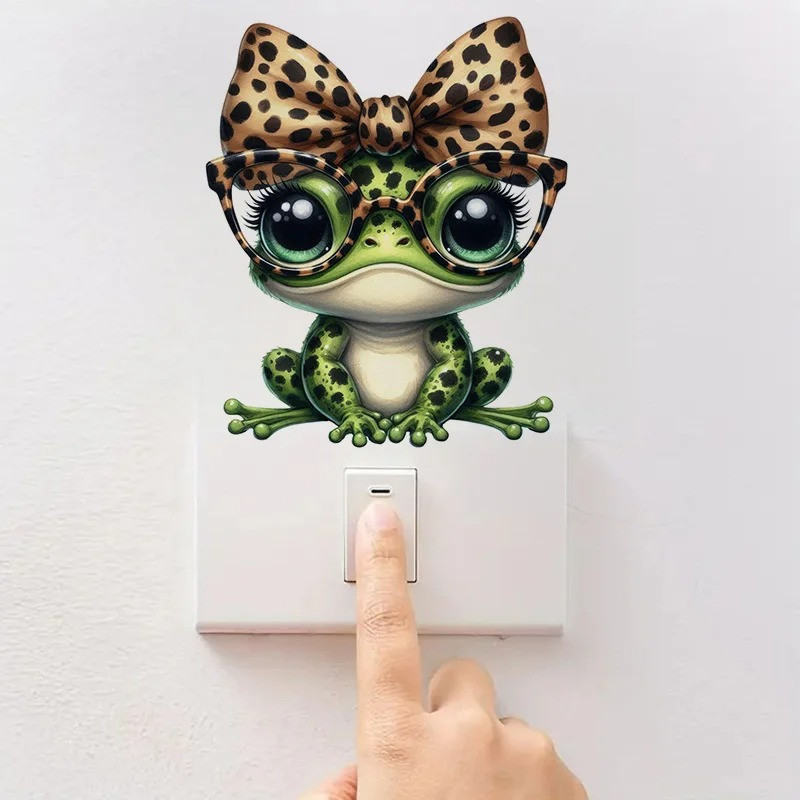 Aufkleber Glamour Leopard-Frosch – Süßer Sticker (5 Größen)