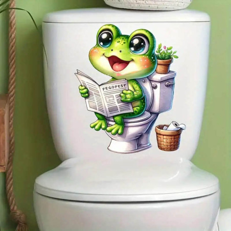 Frosch Aufkleber "Pipi-Pause" – Lustiger WC Sticker (3 Größen)