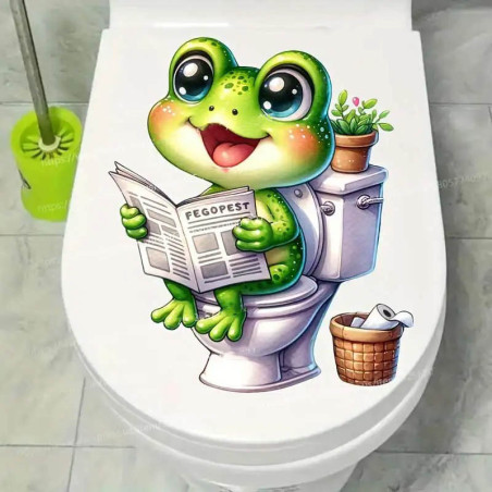 Frosch Aufkleber "Pipi-Pause" – Lustiger WC Sticker (3 Größen)
