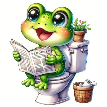 Frosch Aufkleber "Pipi-Pause" – Lustiger WC Sticker (3 Größen)