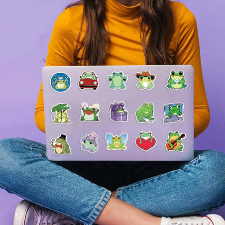 Cosmo Pop Frosch Aufkleber – 50er Set süße & bunte Sticker