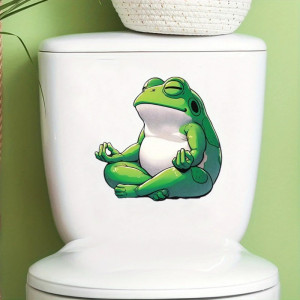 Zen-Frosch Aufkleber – Lustiger Meditations-Sticker 30x20 cm