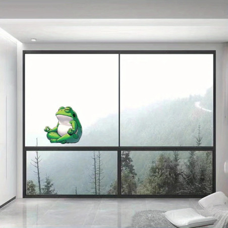Zen-Frosch Aufkleber – Lustiger Meditations-Sticker 30x20 cm