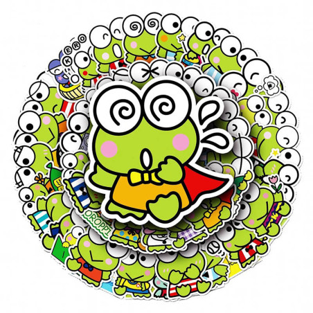 Kawaii Pop Frosch Aufkleber – Süße Sticker (10, 30, 50 Stück)