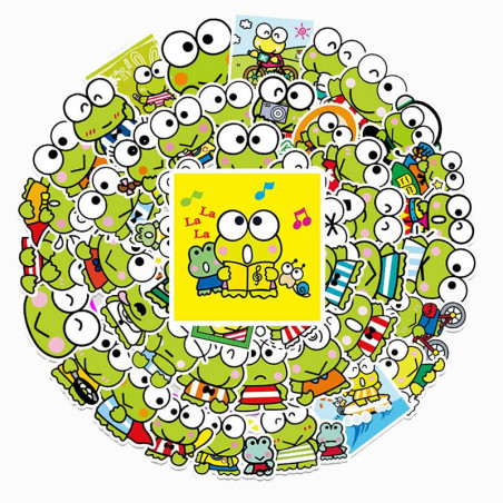 Kawaii Pop Frosch Aufkleber – Süße Sticker (10, 30, 50 Stück)