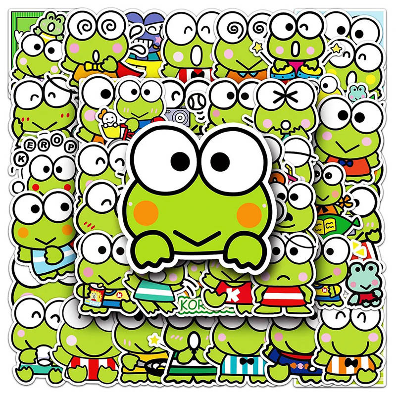 Kawaii Pop Frosch Aufkleber – Süße Sticker (10, 30, 50 Stück)