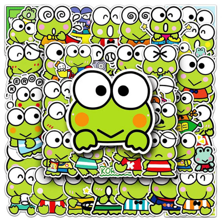 Kawaii Pop Frosch Aufkleber – Süße Sticker (10, 30, 50 Stück)