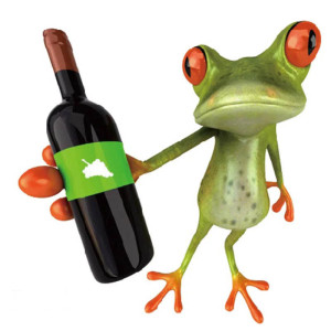 Sommelier Frosch Aufkleber | Lustiger Sticker für Weinliebhaber