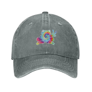 Frosch Cap Peace & Regenbogen Vibe – Batik Hippie-Stil 🌈