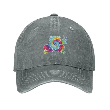 Frosch Cap Peace & Regenbogen Vibe – Batik Hippie-Stil 🌈