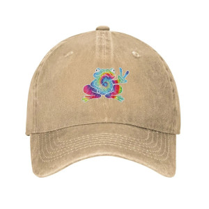 Frosch Cap Peace & Regenbogen Vibe – Batik Hippie-Stil 🌈