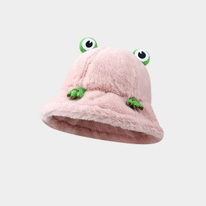 Frosch Hut 'Kuschelaugen' – Warmer Plüsch Fischerhut 4 Farben